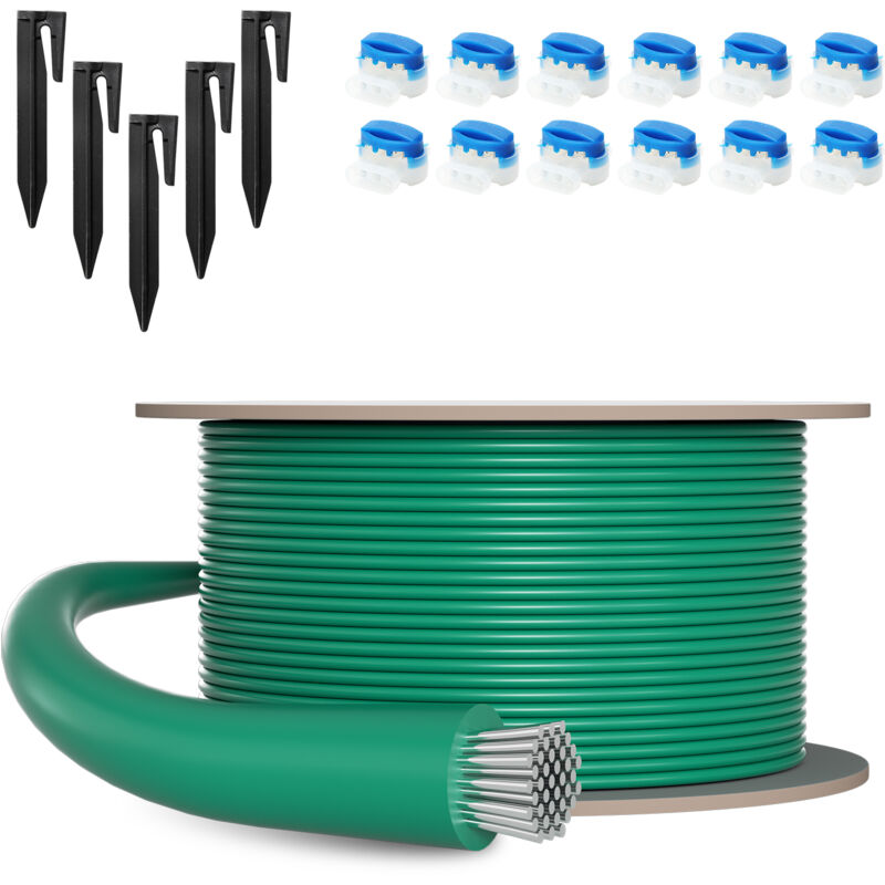 100 m Câble périphérique pour robots tondeuses + piquets de terre + connecteur de câble - Tolletour
