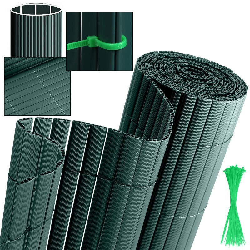 Canisse en pvc double face.90% d'occultation.Vert.H.180 cm x L.400 cm - Tolletour