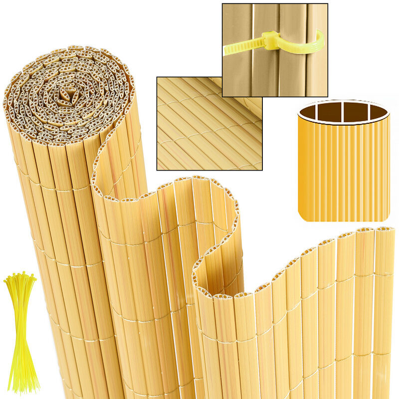 Tolletour - Hengda Canisse en pvc à double face. Brise Vue pour Jardin. Balcon et Terrasse. Occultant Clôture 90 x 300 cm. Résistant aux Intempéries.