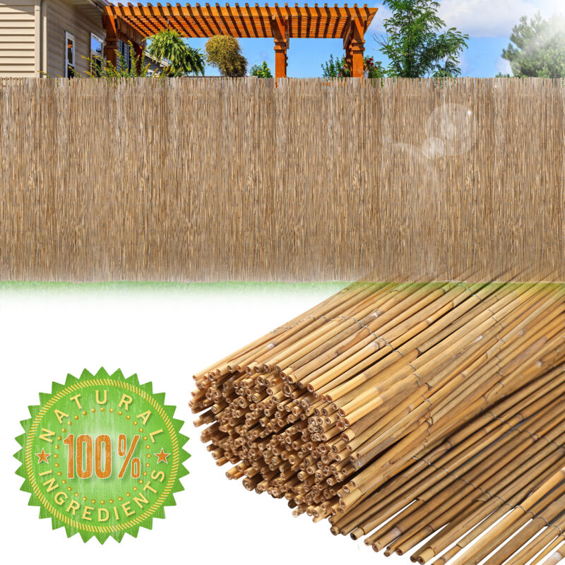 Canisse en roseau 3 m 0,8 x 3 m brise-vue Protection contre le vent Écran d'intimité - Tolletour