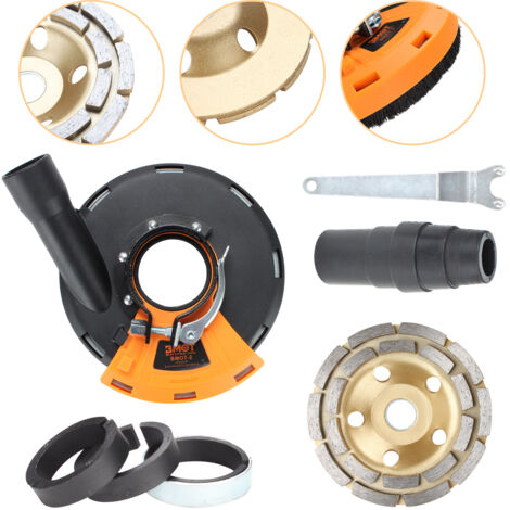 TolleTour Capot d’aspiration pour meuleuse d’angle 125 mm – Hotte d’extraction de poussière universelle pour meulage