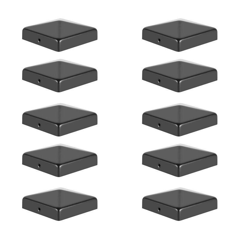 Capuchon de poteau Chapeau pyramide Clôture de protection 71x71mm Noir - Tolletour