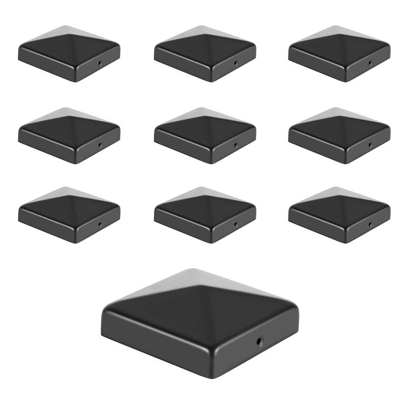 Capuchon de poteau Durable Chapeau pyramide pour poteau bois 91x91mm Noir - Tolletour
