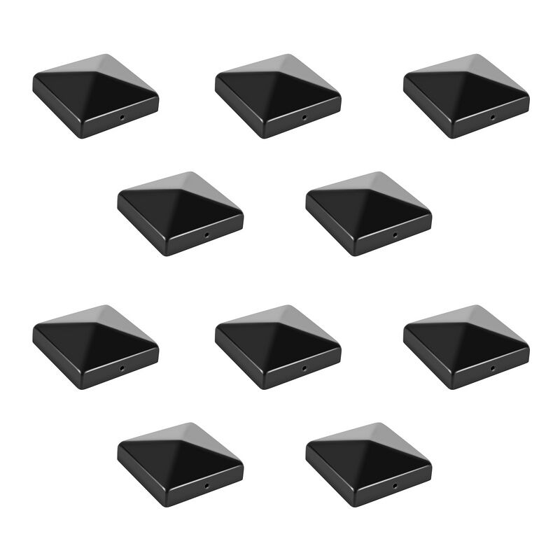 TolleTour Capuchon de poteau Durable Chapeau pyramide pour poteau bois 71x71mm Noir
