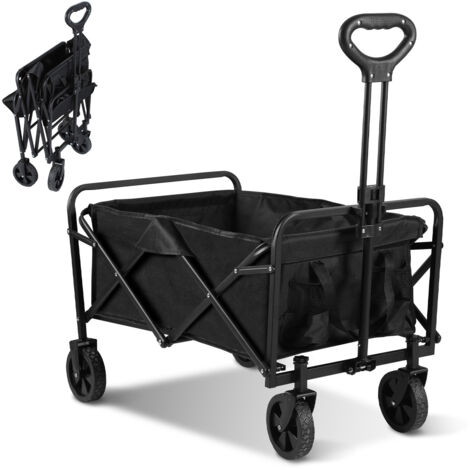 TolleTour Carrello da trasporto pieghevole Carrello da giardino pieghevole – carico 80 kg – per il trasporto di merci, attrezzi, fuoristrada, spiaggia
