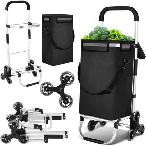 TolleTour Carrello della spesa pieghevole a 6 ruote per scale con vano termico, leggero