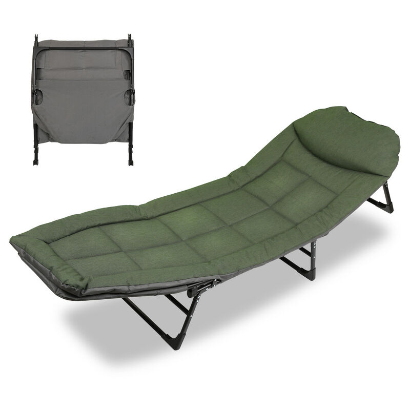 Chaise Longue Pliable Capacité de charge maximale 150kg Chaise longue de Extérieur camping 195x65x32cm - Tolletour
