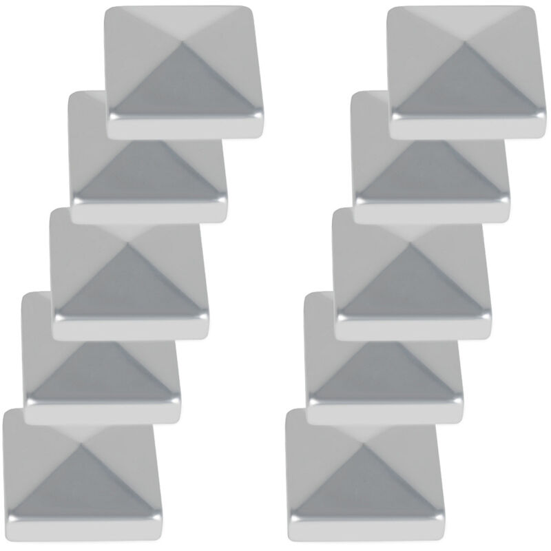 TolleTour Chapeau de poteau 91x91 mm lot de 10, capuchon métallique pyramidal, protection anti-pluie pour clôture et poteaux bois, Argent