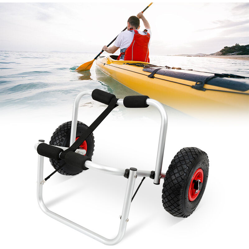 Chariot de Transport pliant Alu jusqu'à 80 kg pour bateaux canoë ou kayak