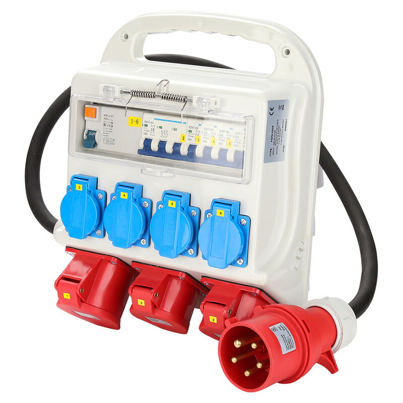 Coffret de Chantier Distributeur de Courant Tableau électrique Monophasé Répartiteur de Courant cee 230V 400V / 16A 32A - Tolletour