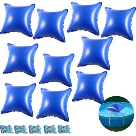 TolleTour Cojín de piscina invernada cojín de aire cojín invernal cubierta de piscina cojín de piscina 120x120cm cuadrado para piscinas elevadas como cubierta invernal 10 unidades