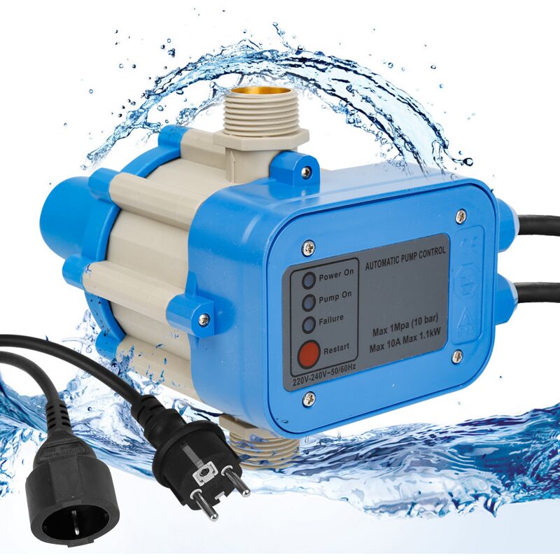 Contrôle de la pompe. Commande de pompe.protection contre la marche à sec. pressostat. puits profond- DPS-1 bleu avec cordon d'alimentation