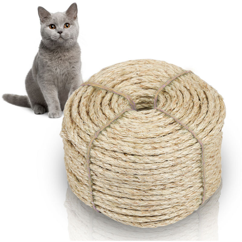Corde en Sisal Naturelle pour de Chat Scratch Pilier Arbres à Chat Décoration de Bricolage de Jardin et Maison 3000x0.8cm - Couleur naturelle