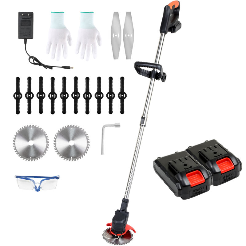 Coupe-bordures Débroussailleuse 18krpm Avec chargeur avec 2x 21V 1.5.0Ah & chargeur batterie - Tolletour