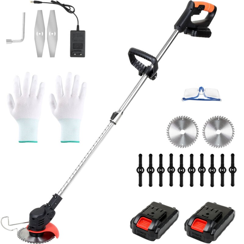 Coupe-bordures électrique avec 2x batterie chargeur 21V 1500ma 18 krpm - Tolletour