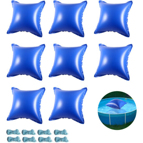 TolleTour Coussin de piscine hivernage coussin d'air coussin hivernal couverture de piscine coussin de piscine 120x120cm carré pour piscines hors-sol comme couverture hivernale 8 pièces