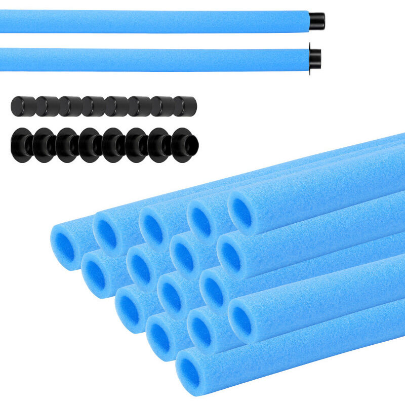 Tolletour - swanew Coussinets en Mousse pour Trampoline - 16x Tubes de Rembourrage - 92 cm - Bleu