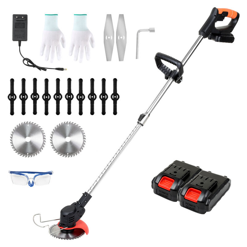 Débroussailleuse Tondeuse à gazon avec 2x 21V 1.5.0Ah & chargeur batterie 18krpm Batterie incluse - Tolletour