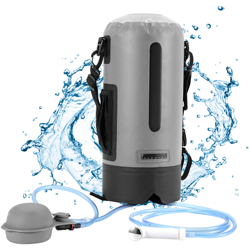 Douche de camping Douche de jardin Sac à eau portable 12L Shower Outdoor avec pompe - Tolletour