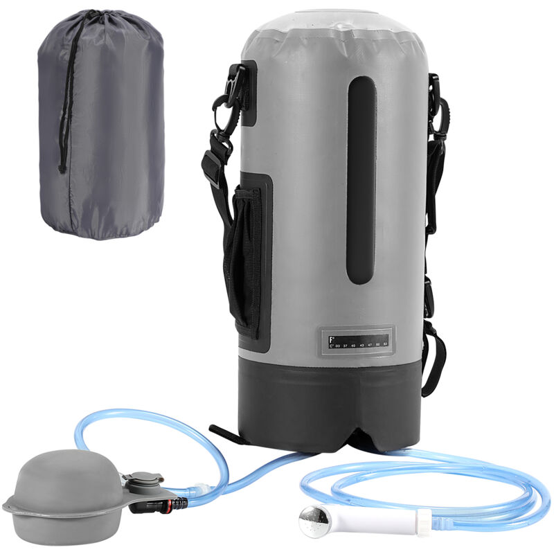 Douche de camping Sac à eau 12L Outdoor Shower pour le camping jardin avec pompe à pied - Tolletour