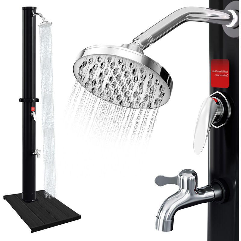 Douche de jardin avec robinet pour camping douche extérieure 20L (sans couvercle de protection) avec Elément de sol en pvc - Tolletour