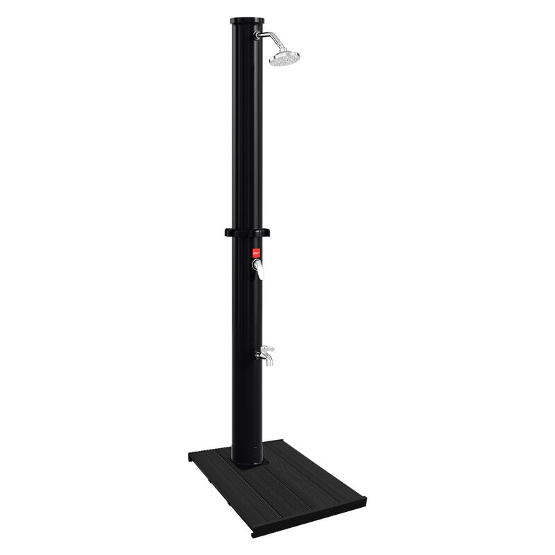 Tolletour - Douche de jardin avec robinet pour camping et piscine 20L (Sans couvercle de protection) avec Elément de sol en pvc
