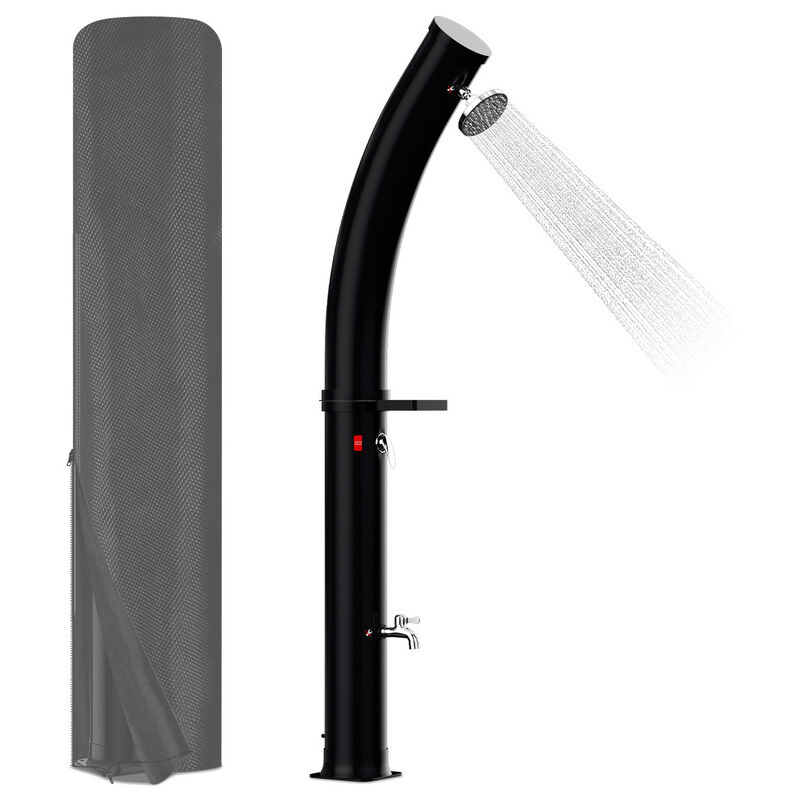 Tolletour - Douche solaire piscine avec design incurvé, 35L et housse de protection pour le jardin