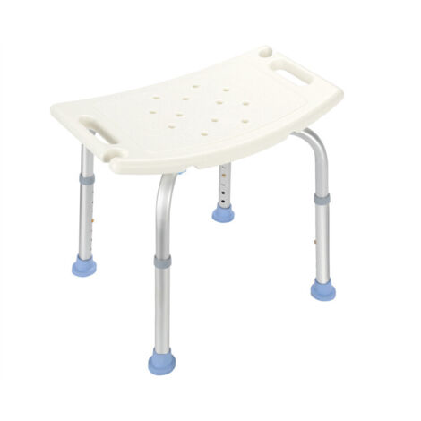 TolleTour Duschhocker Badhocker Höhenverstellbar Duschstuhl bis 136kg Badsitz Perforiert Quadrat