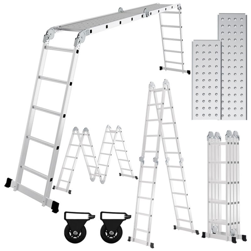 Tolletour - Echelle pliante 4x5 582cm Echelle multifonctionnelle Echelle télescopique domestique Echelle en Alu