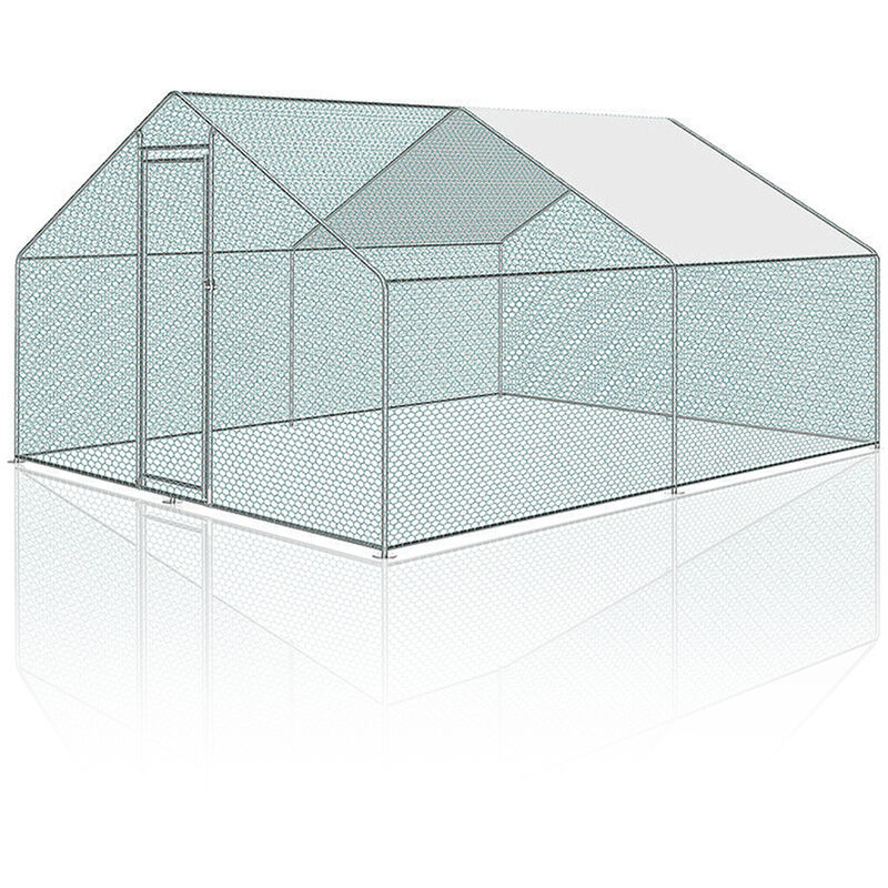 Tolletour - Enclos poulailler grillagé 3x2x2m avec porte latérale et toit dôme 6 m²