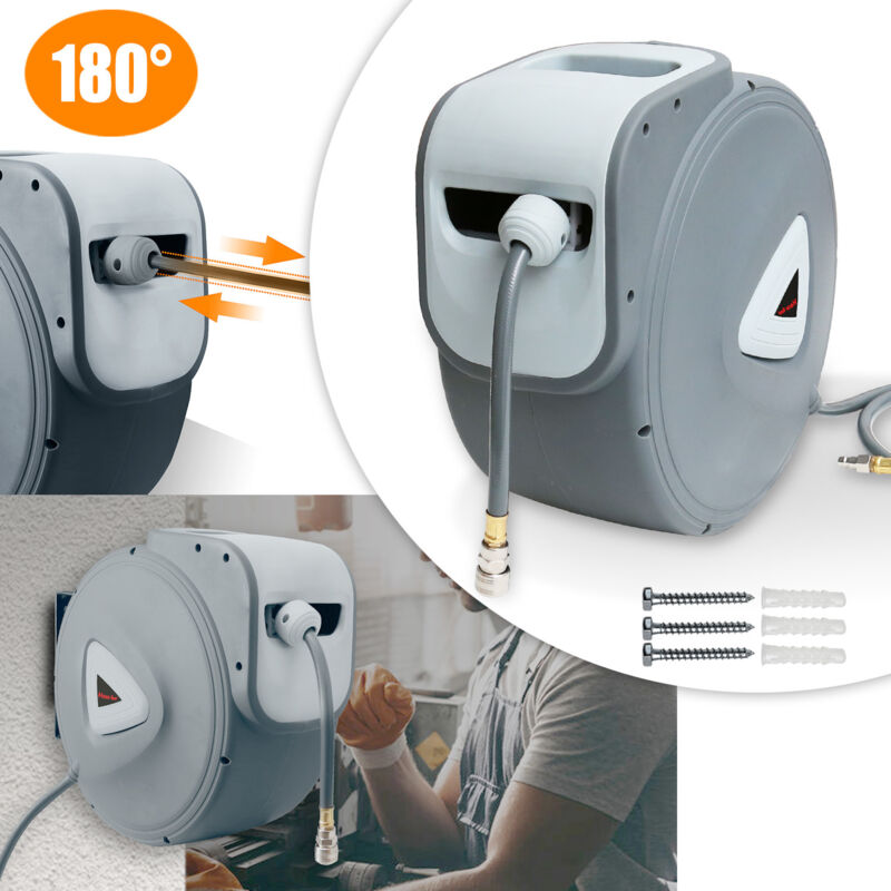 Tolletour - Enrouleur De Tuyau 30m Raccord Dévidoir mural enrouleur automatique tuyau support Enrouleur de tuyau