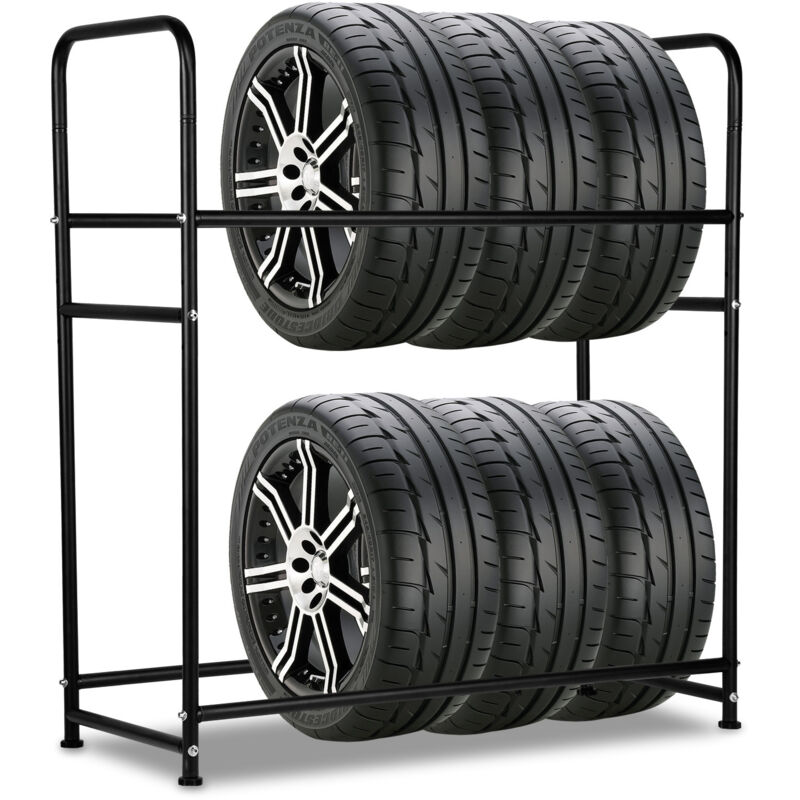 Tolletour - Etagère d'atelier ,Charge lourde Stockage, 8 pneus Support de Pneu, avec Housse de Protection,Capacité de Charge 180 kg