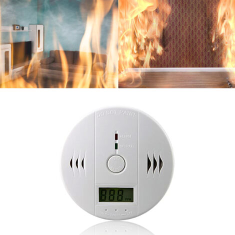 TolleTour Feuermelder blanco CO reforzado detectores de seguridad alarma para el hogar 85 dB con señal intermitente 1pcs