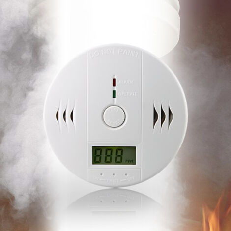TolleTour Feuermelder CO Melder weiß für Kohlenmonoxid mit 85 dB Alarm und LED Warnlicht Einfache Montage 1pcs