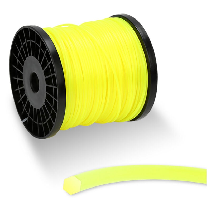 Tolletour - Fil de coupe 100M fil de tonte pour débroussailleuse Nylon jaune 6-skant 3mm