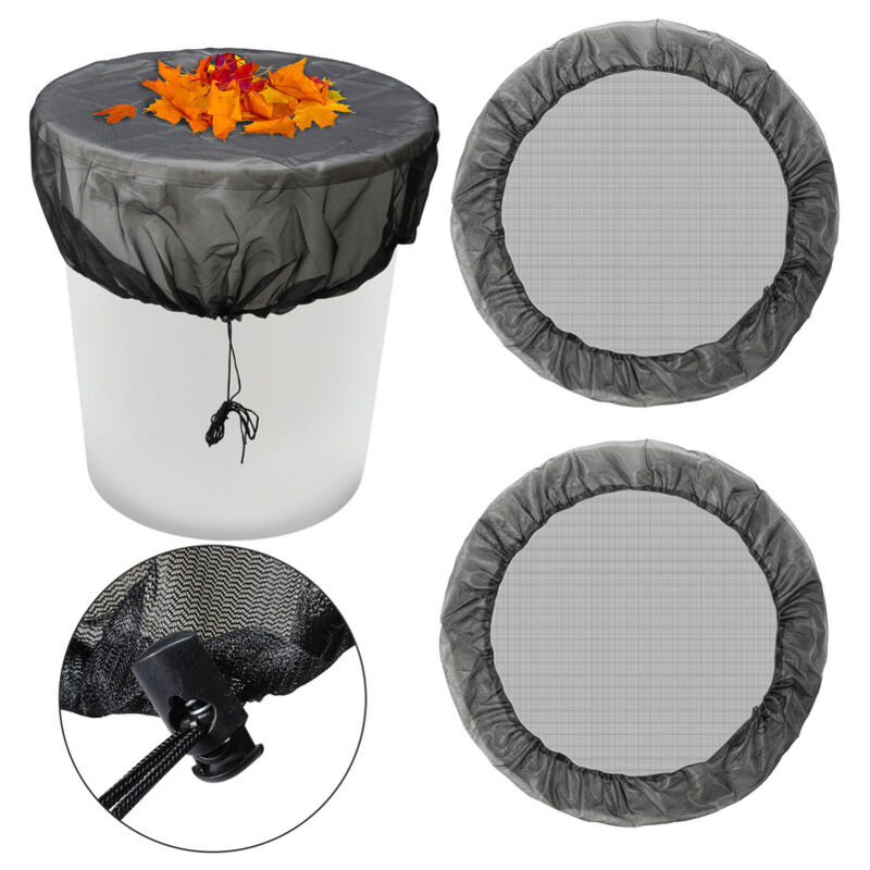 Filet pour tonneau de pluie 2pcs housse pour tonneau 95 cm avec Réglable cordon de serrage Polyester Filet pour Baril de Pluie Noire - Tolletour