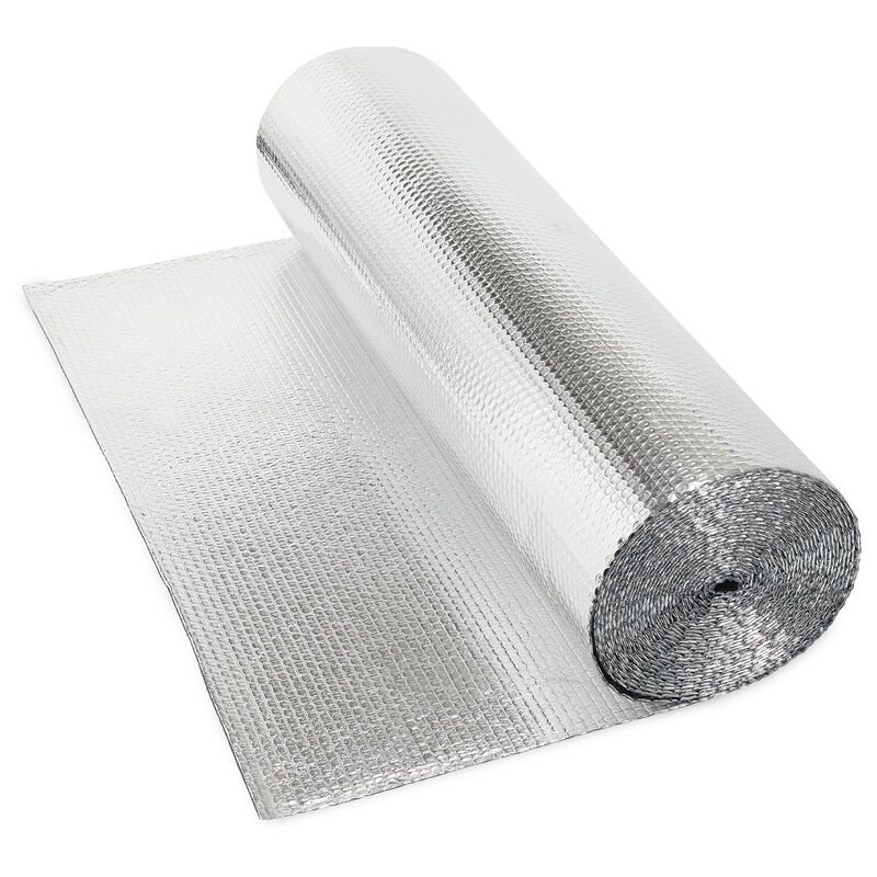 Film Isolant pour Mur. Sol Film d'isolation Double feuille à bulles d'aluminium Isolant Thermique 1x10m - Tolletour