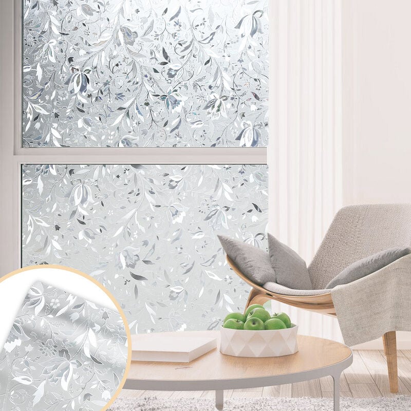 Film pour Vitre - Film Autocollant Electrostatique Film Anti Regard Fenêtre - Tulipes-60x200cm - Tolletour