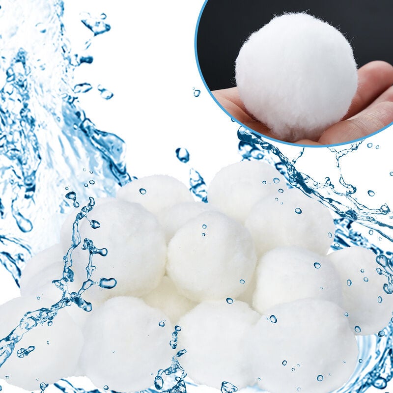 Filter Balls 700 g. balles filtrantes piscine pour filtre à sable pour aquarium de de piscine-Blanc - Tolletour