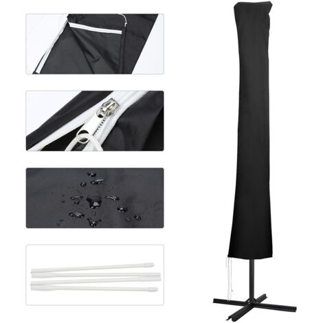 TolleTour Funda protectora para sombrilla lateral 2–4 m, 265 cm, tejido de poliéster resistente, con cordón de ajuste