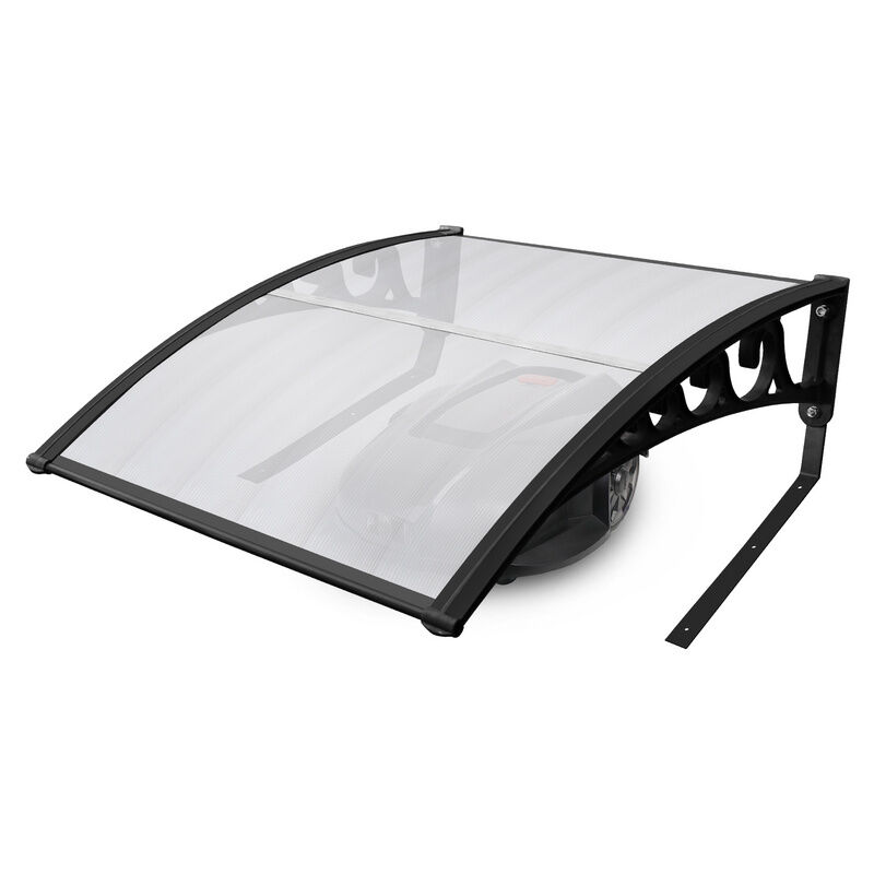 Garage de tondeuse pour Robot Abri 105x85x50 cm Toit transparent Cadre en acier noir Garage pour tondeuse Protection extérieure - Tolletour