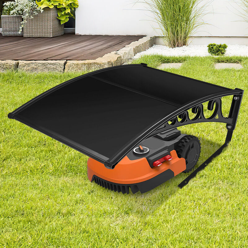 Garage de tondeuse pour Robot Abri 106x87x50 cm Toit noir Cadre en acier noir Garage pour tondeuse Protection extérieure - Tolletour