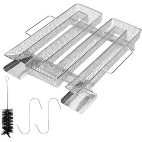 Générateur De Fumée Froide En Acier Inoxydable - Pour Fumoir, Barbecue, Grill - Avec 4 Crochets Et 2 Brosses - 5