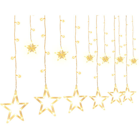 TolleTour Ghirlanda di stelle 138LED luci di cortina di stelle 8 modalità di illuminazione decorazione interna/esterna di Natale luci di ghirlanda impermeabile