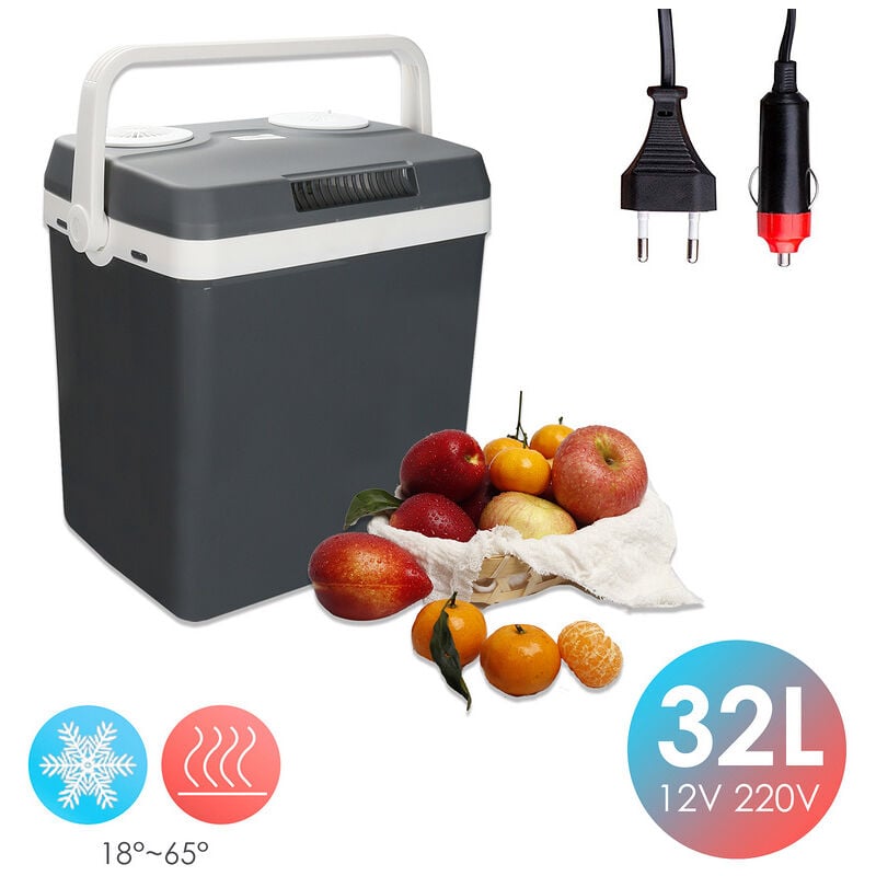Tolletour - swanew Glacière électrique portable de 32 l, 12 v et 230 v pour voiture, camion, bateau, camping-car et prise de courant