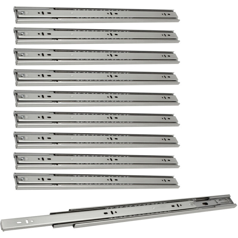 Glissières de tiroir 45mm Coulisse à billes pour charges lourdes 250mm 10 pièces - Tolletour