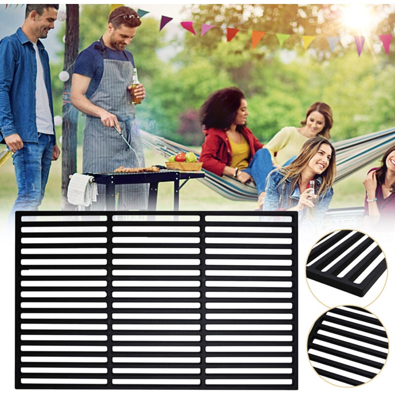 Tolletour - Grille de barbecue carrée en fonte émaillée 42x28cm Pour barbecue à gaz grille de cuisson