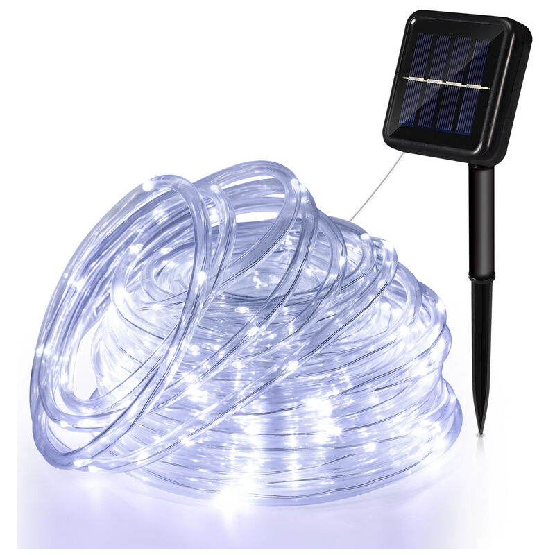 Guirlande Lumineuse Exterieure Solaire etanche.avec 8 Modes. pour la Decoration Exterieur. Jardin. Arbres.22m 200 LED(Blanc Froid) - Tolletour