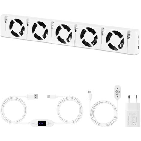TolleTour Heizkörperverstärker-Einzelstück  Fünf Windlöcher -Temperature adjustable Geeignet für eine Länge von 70-100 cm Radiator-ventilator