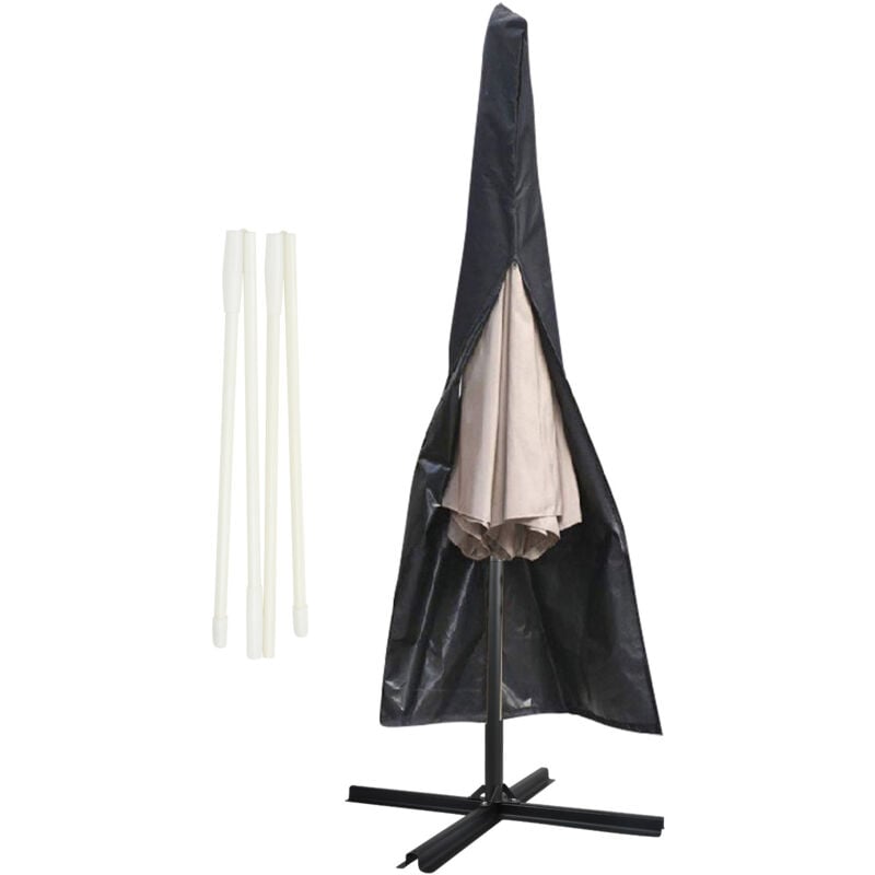 Housse de parasol noir 190x41x32cm Imperméable extérieur pour 1-3M - Tolletour